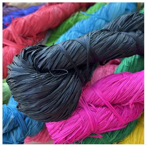 Rainbow Coloured Raffia Hank 250g Black